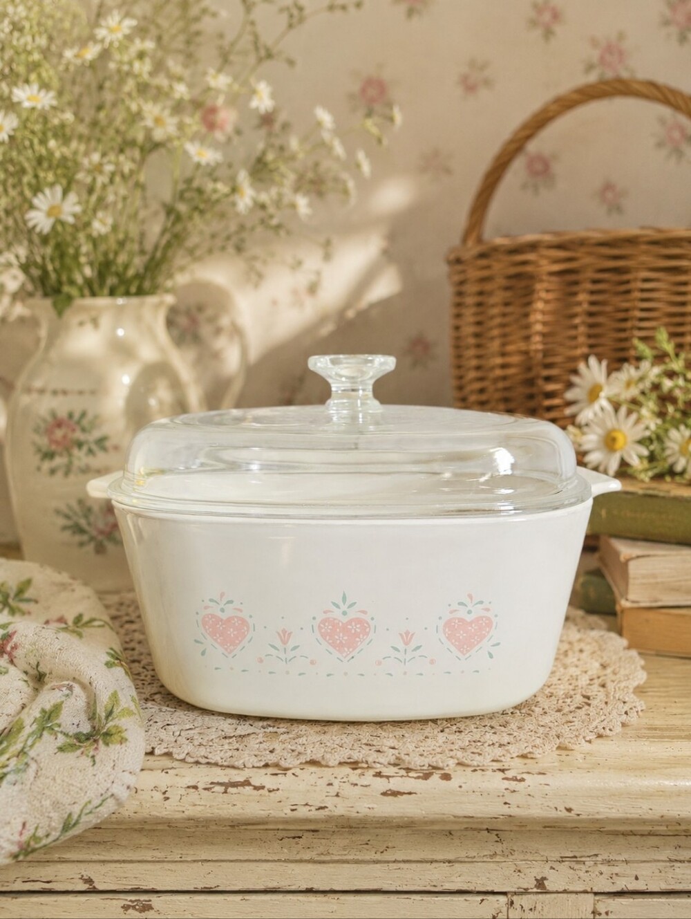 Corning Forever Yours 5 Quart Square Casserole Cottagecore